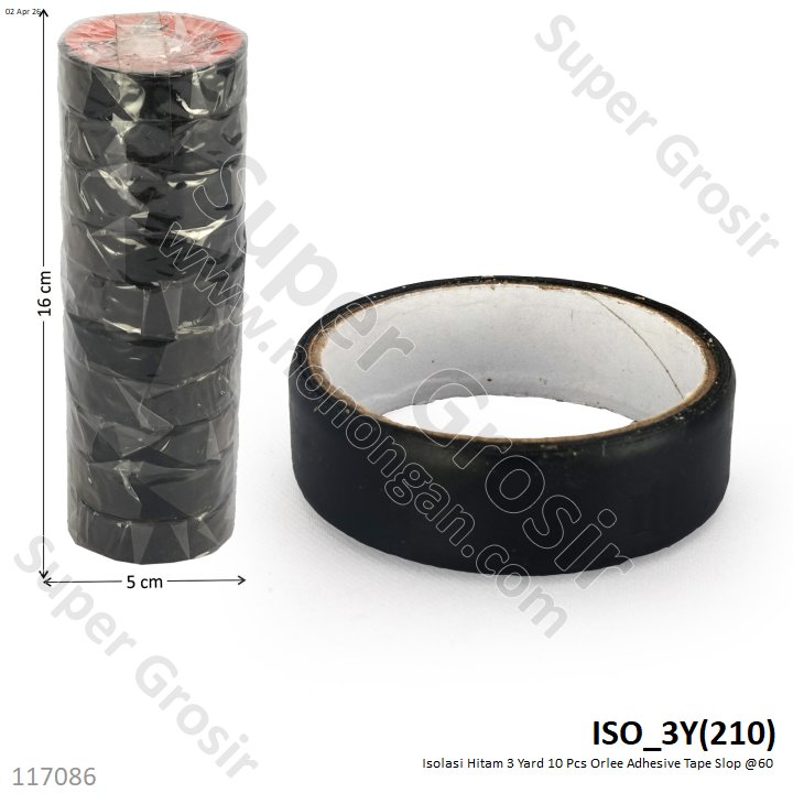 Isolasi Hitam 3 Yard 10 Pcs Orlee Adhesive Tape Slop @60