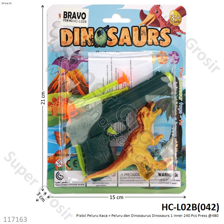 Pistol Peluru Kaca + Peluru dan Dinosaurus Dinosaurs 1 Inner 240 Pcs Press @480