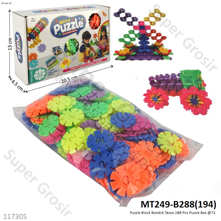 Puzzle Block Bombik Tazos 288 Pcs Puzzle Box @72