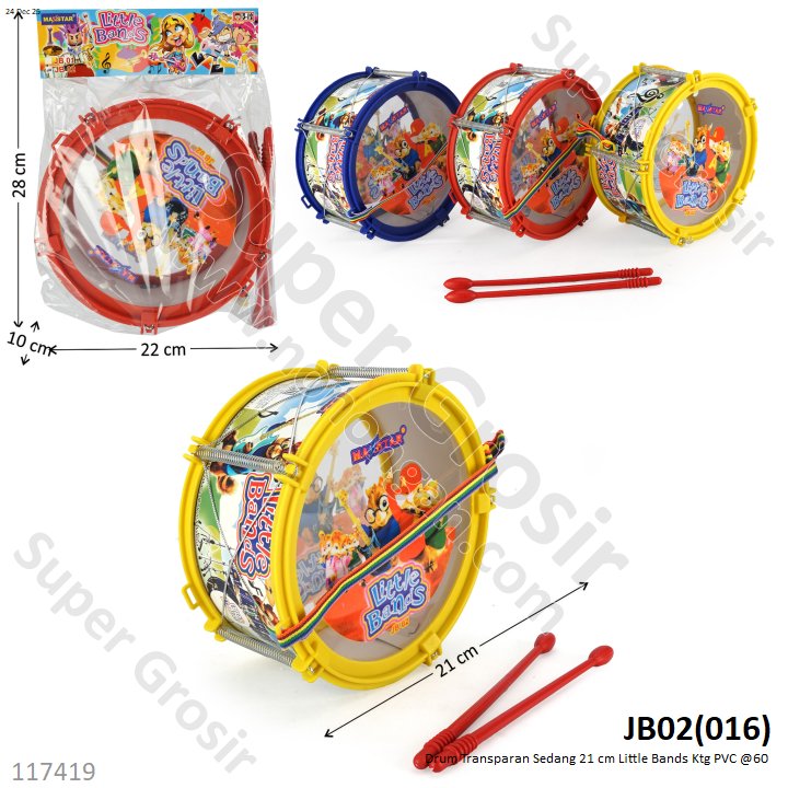 Drum Transparan Sedang 21 cm Little Bands Ktg PVC @60