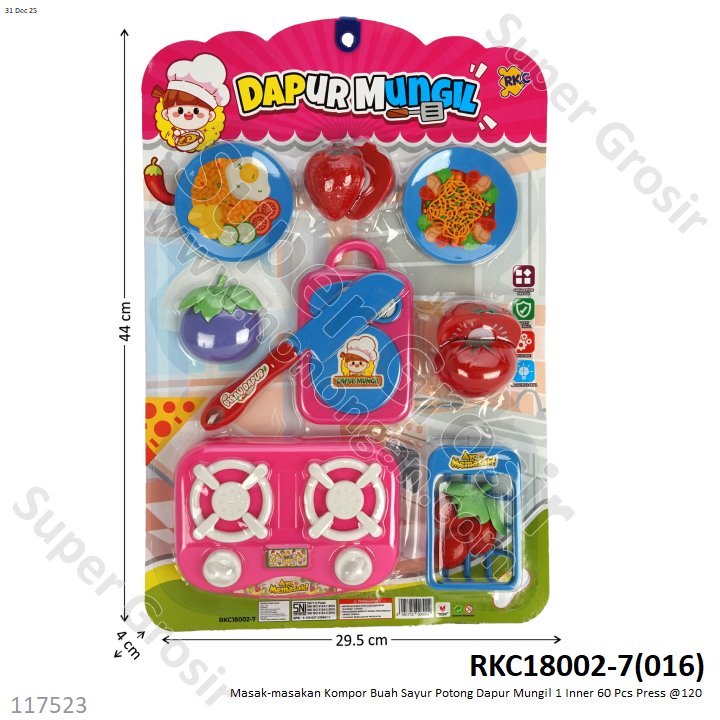 Masak-masakan Kompor Buah Sayur Potong Dapur Mungil 1 Inner 60 Pcs Press @120