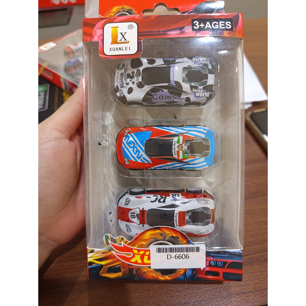 Diecast Mobil Polisi 6,5 cm 3 Pcs P/B Xuanlei XL675A Box Window @360