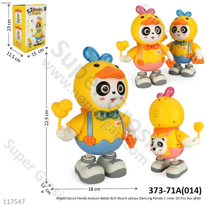 Robot Dance Panda Kostum Bebek B/O Musik Lampu Dancing Panda 1 Inner 30 Pcs Box @60