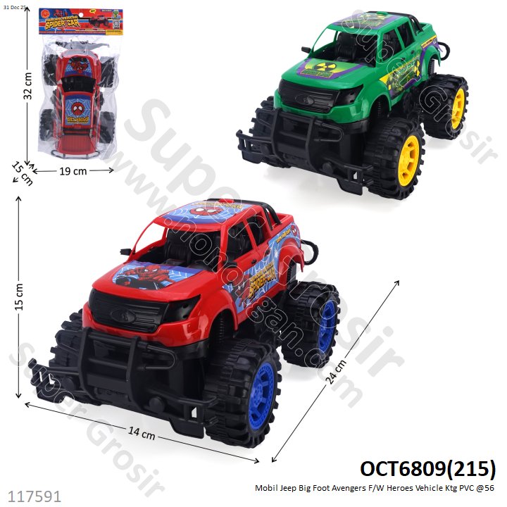 Mobil Jeep Big Foot Avengers F/W Heroes Vehicle Ktg PVC @56