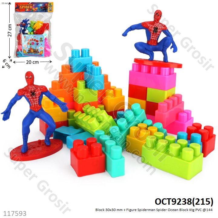 Block 30x30 mm + Figure Spiderman Spider Ocean Block Ktg PVC @144
