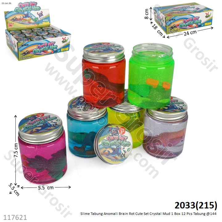 Slime Tabung Anomali Brain Rot Cute Set Crystal Mud 1 Box 12 Pcs Tabung @144
