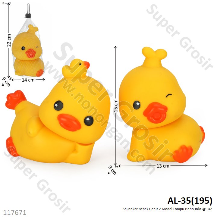 Squeaker Bebek Genit 2 Model Lampu Haha Jala @132
