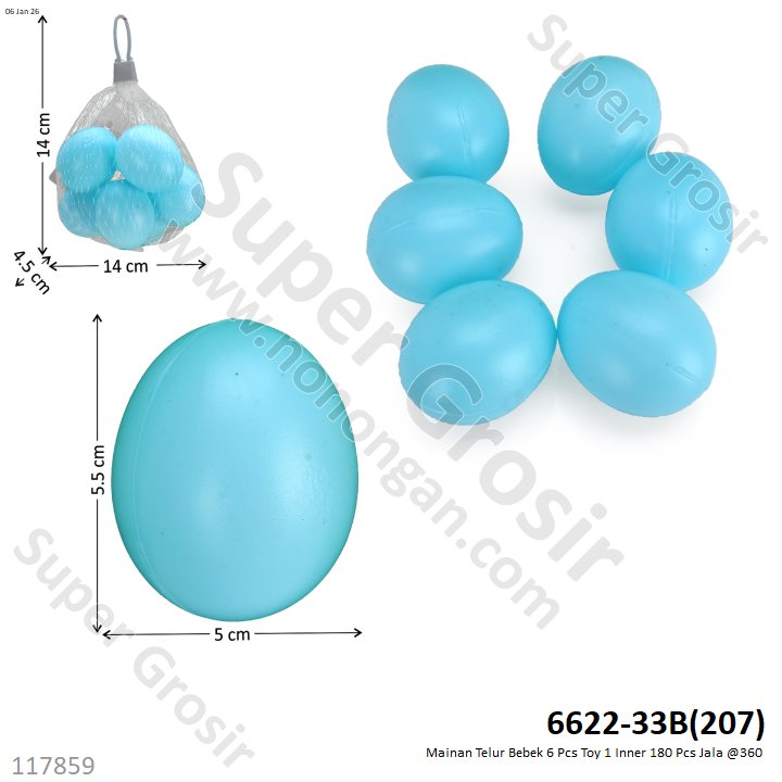 Mainan Telur Bebek 6 Pcs Toy 1 Inner 180 Pcs Jala @360