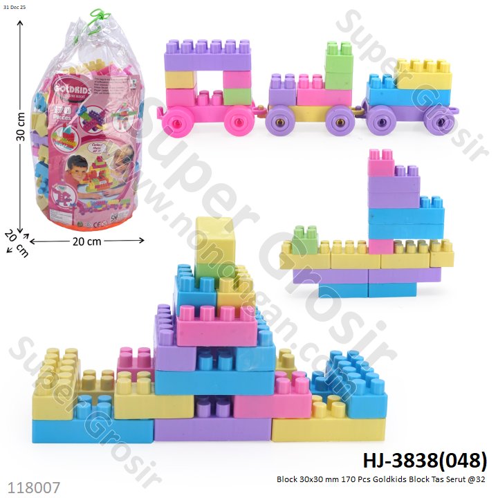 Block 30x30 mm 170 Pcs Goldkids Block Tas Serut @32