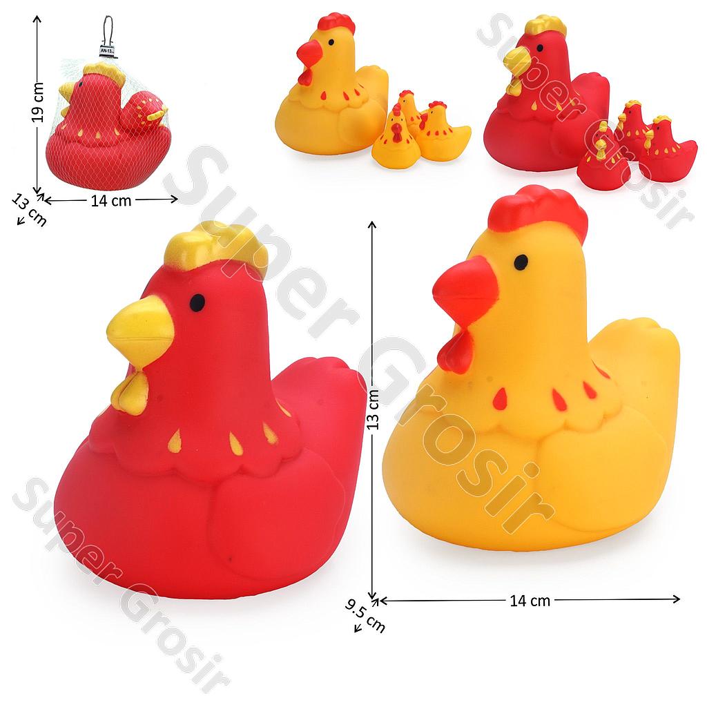 Boneka Cit-cit Hewan Ayam + 3 Anak Haha Jala @132