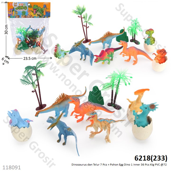 Dinosaurus dan Telur 7 Pcs + Pohon Egg Dino 1 Inner 36 Pcs Ktg PVC @72
