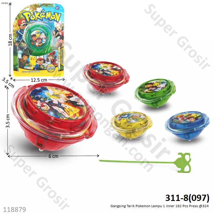 Gangsing Tarik Pokemon Lampu 1 Inner 162 Pcs Press @324