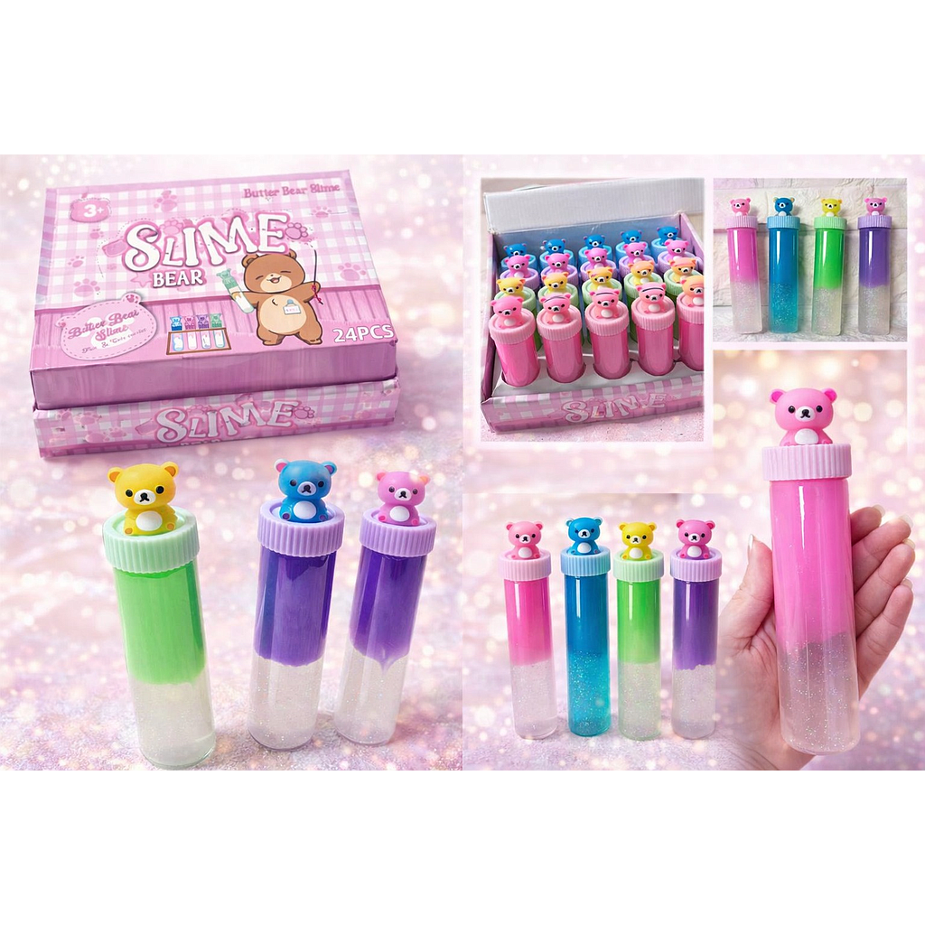 Slime Tabung 16 cm Karakter Slime Bear 1 Box 24 Pcs Tabung @216