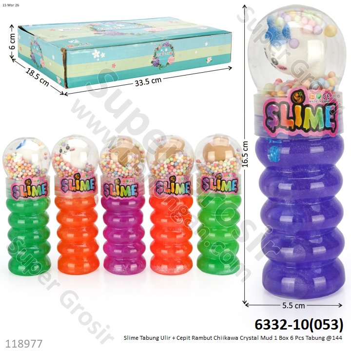 Slime Tabung Ulir + Cepit Rambut Chiikawa Crystal Mud 1 Box 6 Pcs Tabung @144