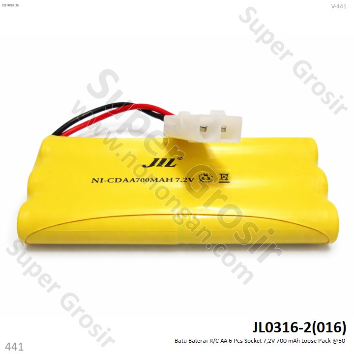 Batu Baterai R/C AA 6 Pcs Socket 7,2V 700 mAh Loose Pack @50