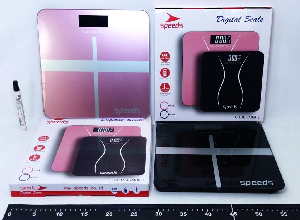 Timbangan Badan Digital Kaca B/O Lampu Speeds Digital Scale LL-069 Box @12