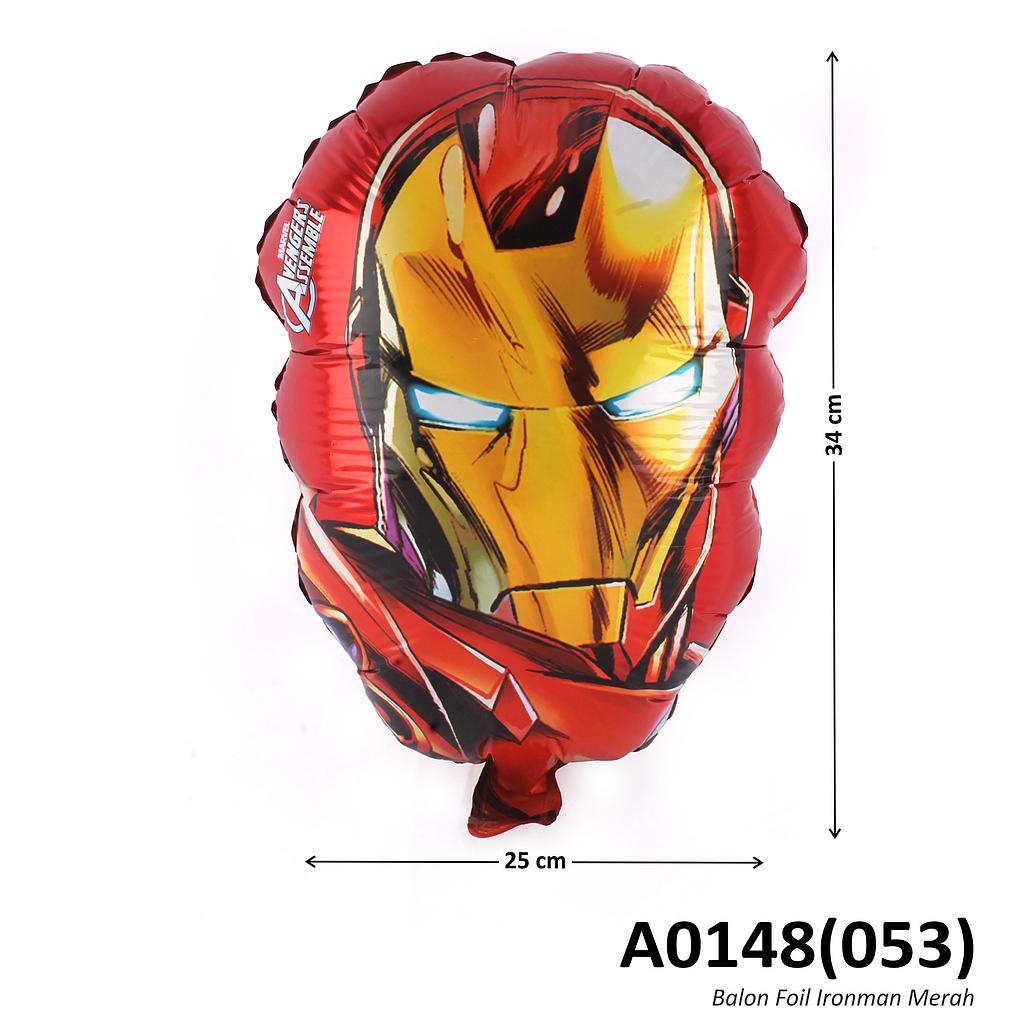 (Obral) Balon Gas Ironman Metalik 50 Pcs Pack Plastik @60