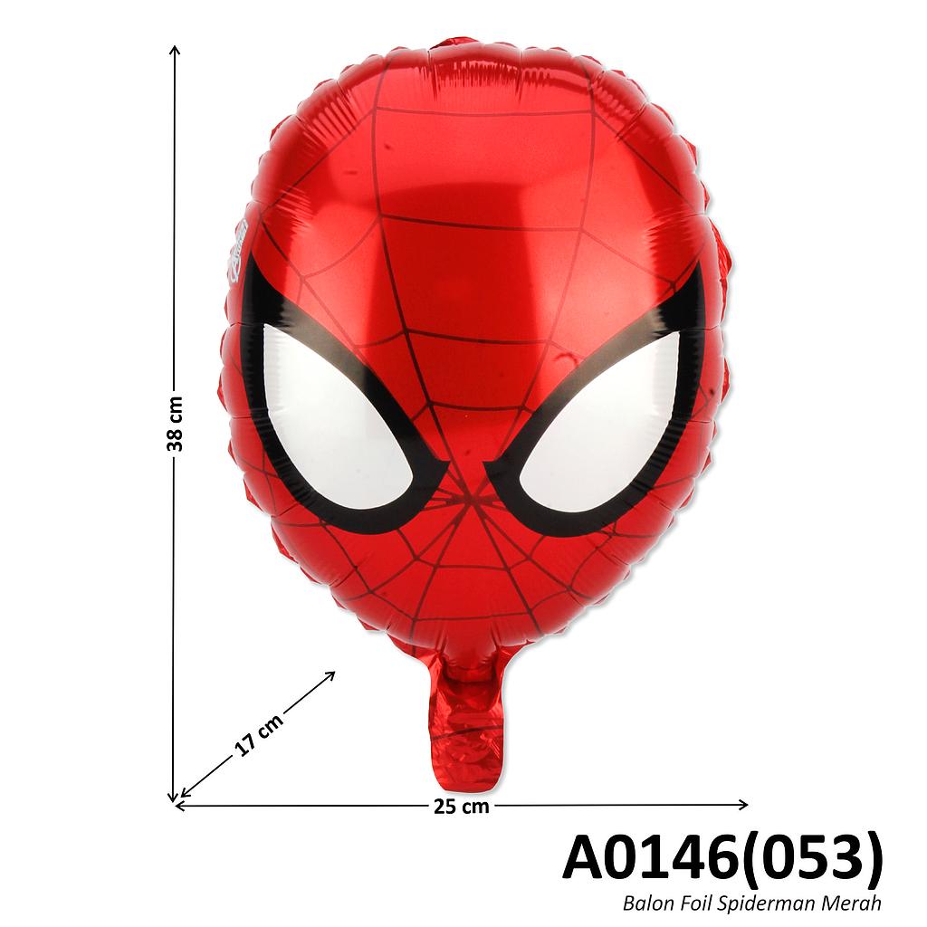 (Obral) Balon Gas Kepala Spiderman Metalik 50 Pcs Pack Plastik @60 