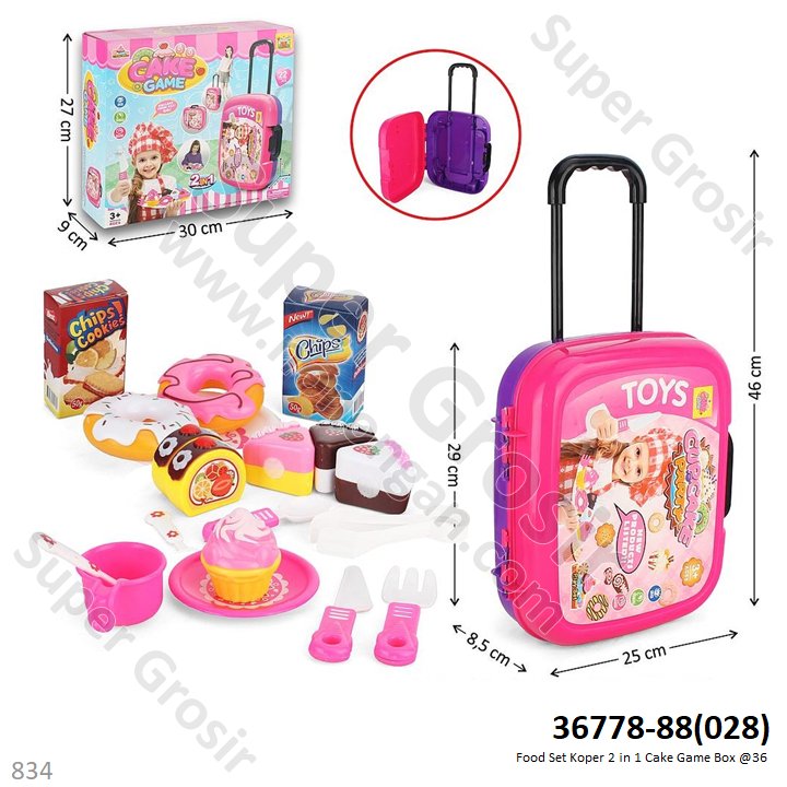 Food Set Koper 2 In 1 Cake Game Box @36