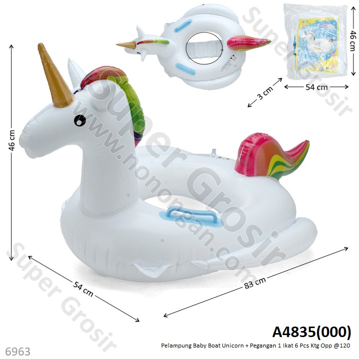Pelampung Boat Celana dan Pegangan Unicorn 70x55 cm 1 Ikat 6 Pcs Ktg Opp @120