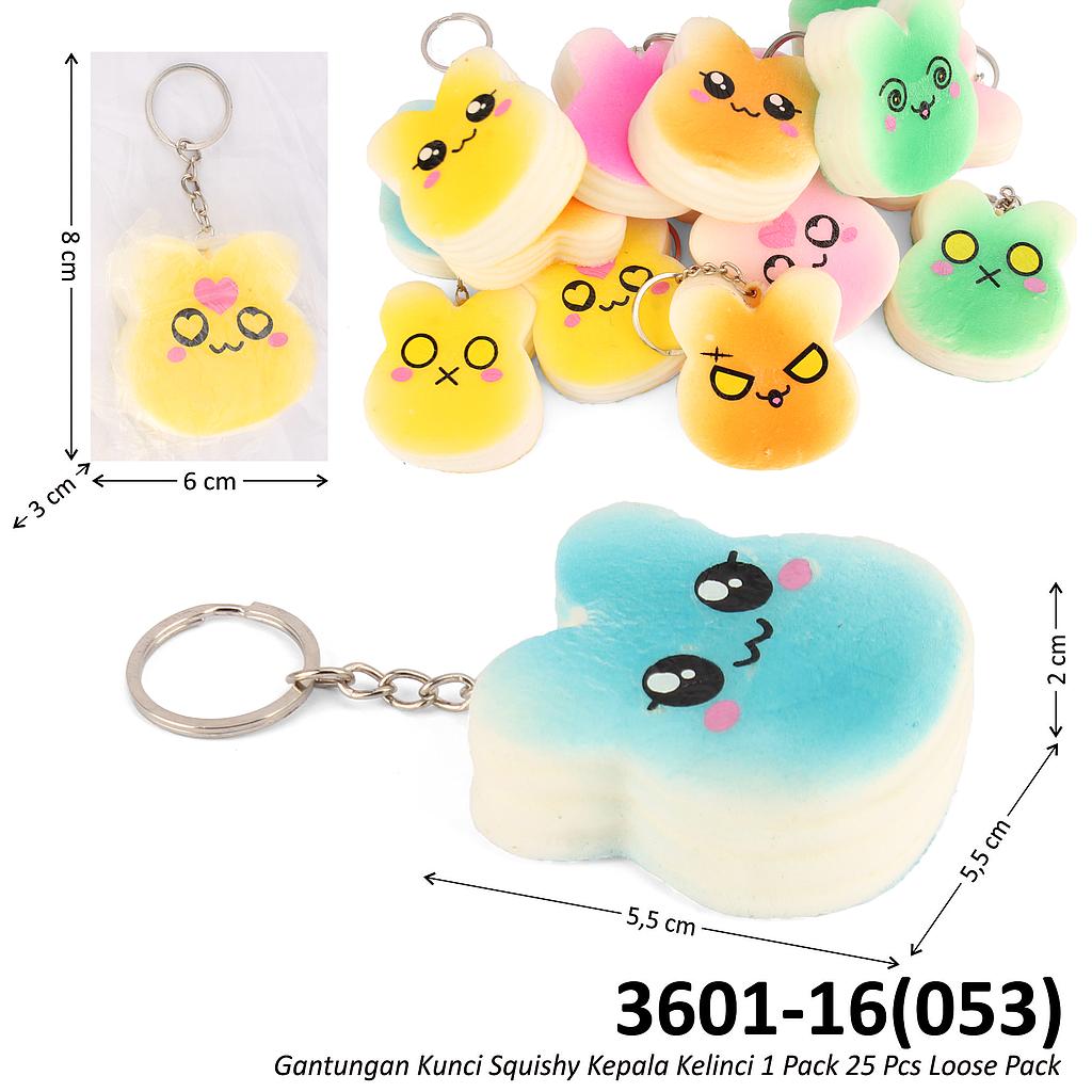 Gantungan Kunci Squishy Kepala Kelinci 1 Pack 25 Pcs Ktg Opp @1200