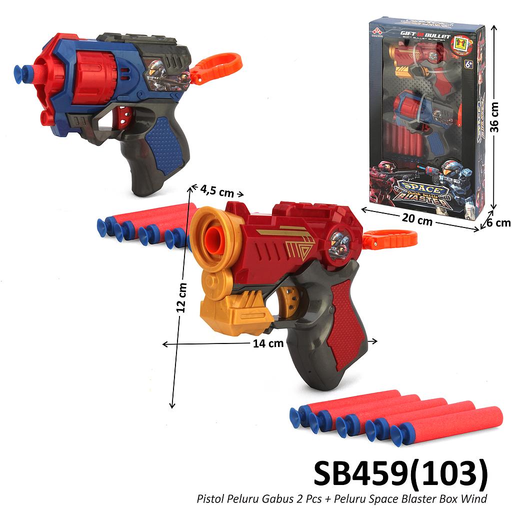 Pistol Peluru Gabus Tempel Kaca 2 Pcs Set Peluru 5 Pcs Space Blaster Box Window @48