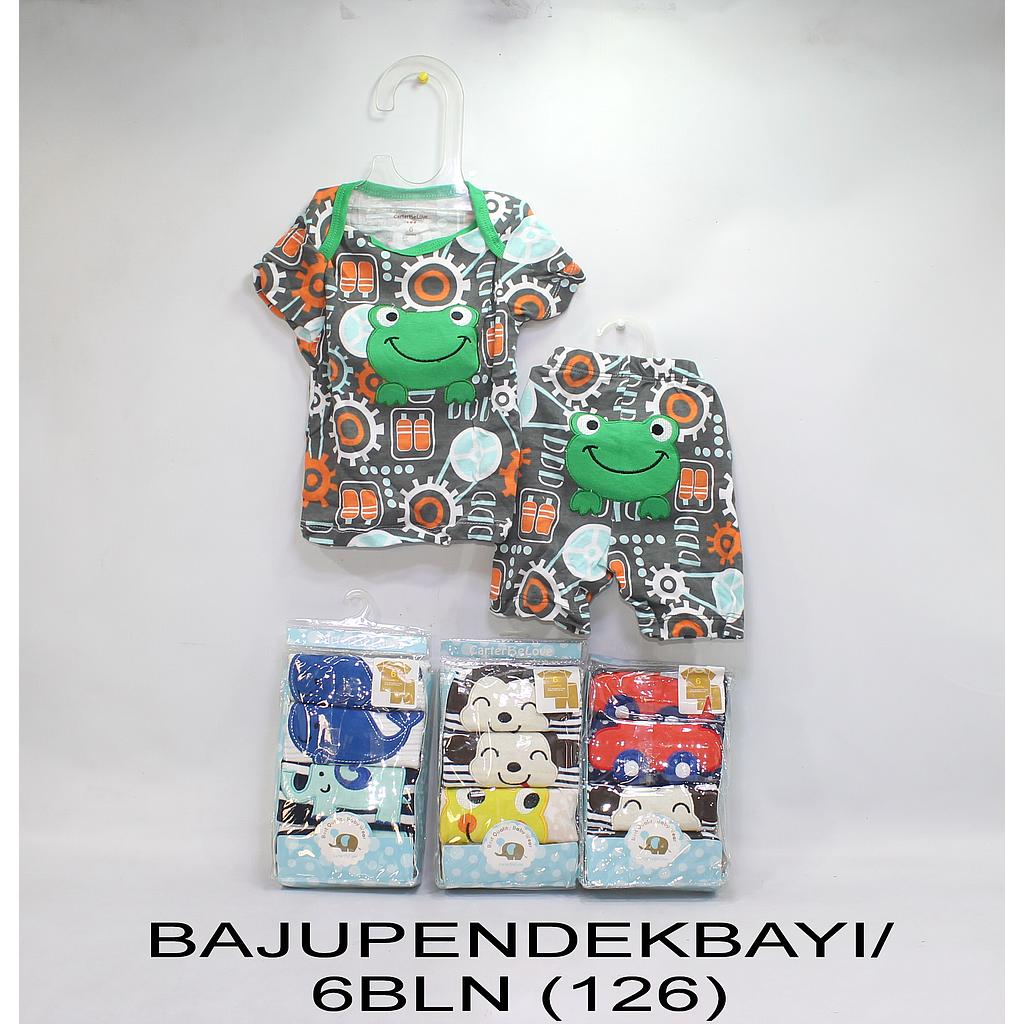 Baju Bayi Lengan Pendek + Celana Pendek 6 Bulan 1 Pack 2 Set @80
