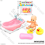 Mainan Baby Bathtub + Boneka Bayi dan Bebek Baby Bathing Ktg PVC @168