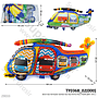 Balon Gas Helikopter Bus Tayo 50 Pcs Pack Plastik @60